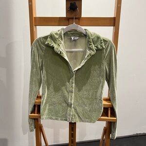 Princess Polly light green velvet blouse